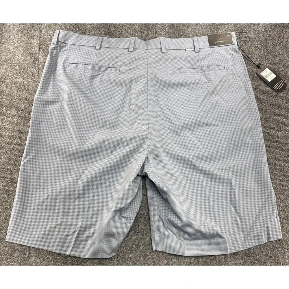 Greg Norman Golf Shorts Men’s 40 Slate Blue Houndstooth Stretch NWT